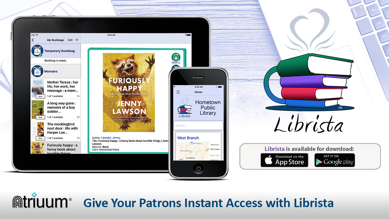 Librista Banner Ad for Mobile Searching for Patrons