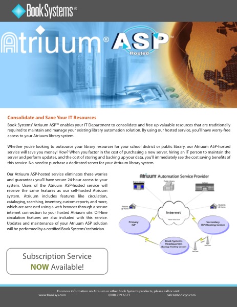 Atriuum ASP Hosting brochure