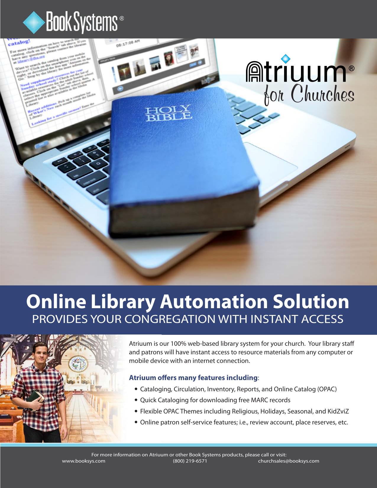 Atriuum for Churches brochure