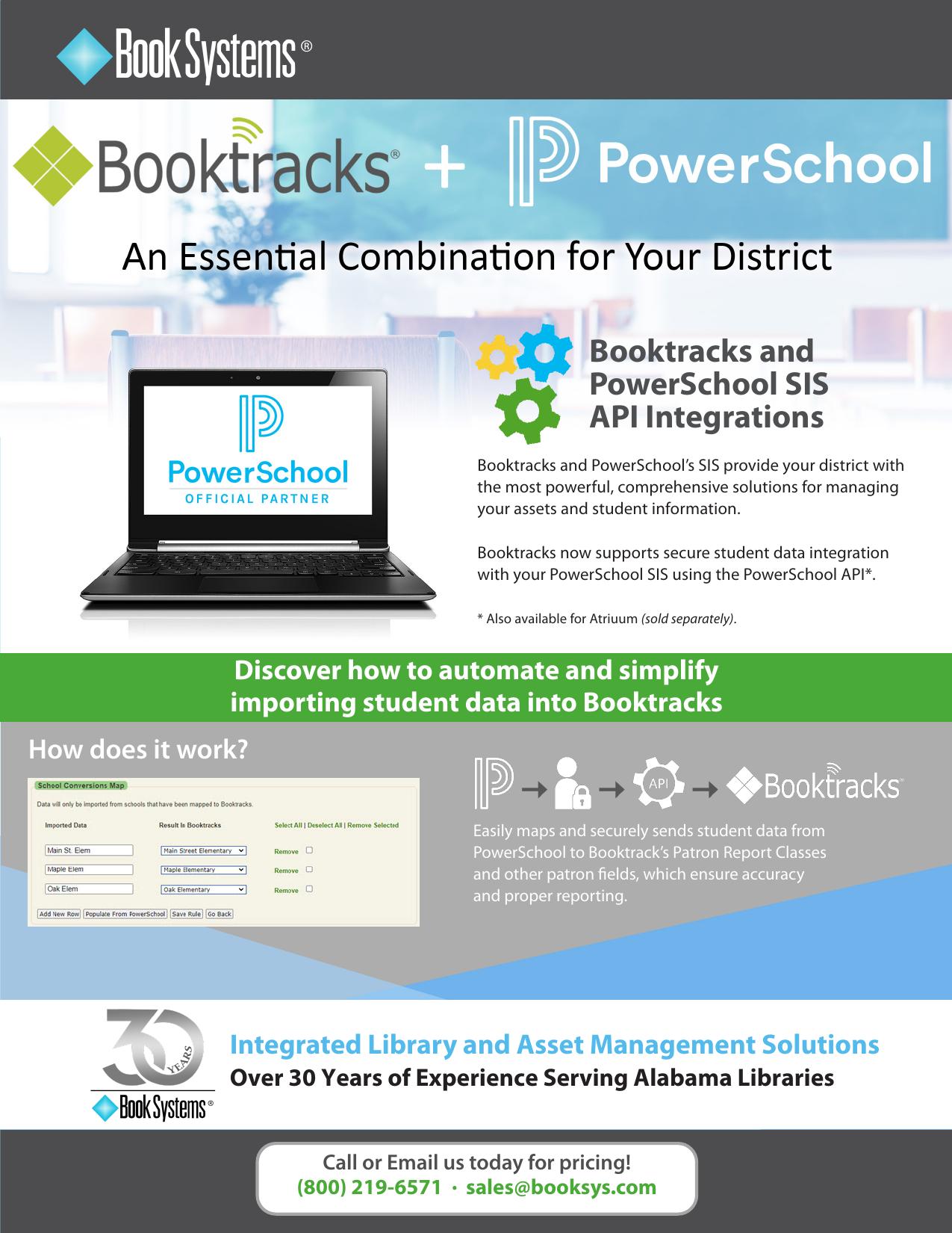 Booktracks PowerSchool API brochure
