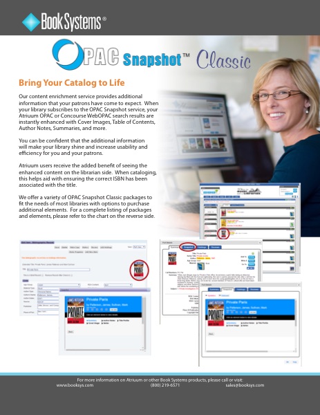 OPAC Snapshot Classic brochure